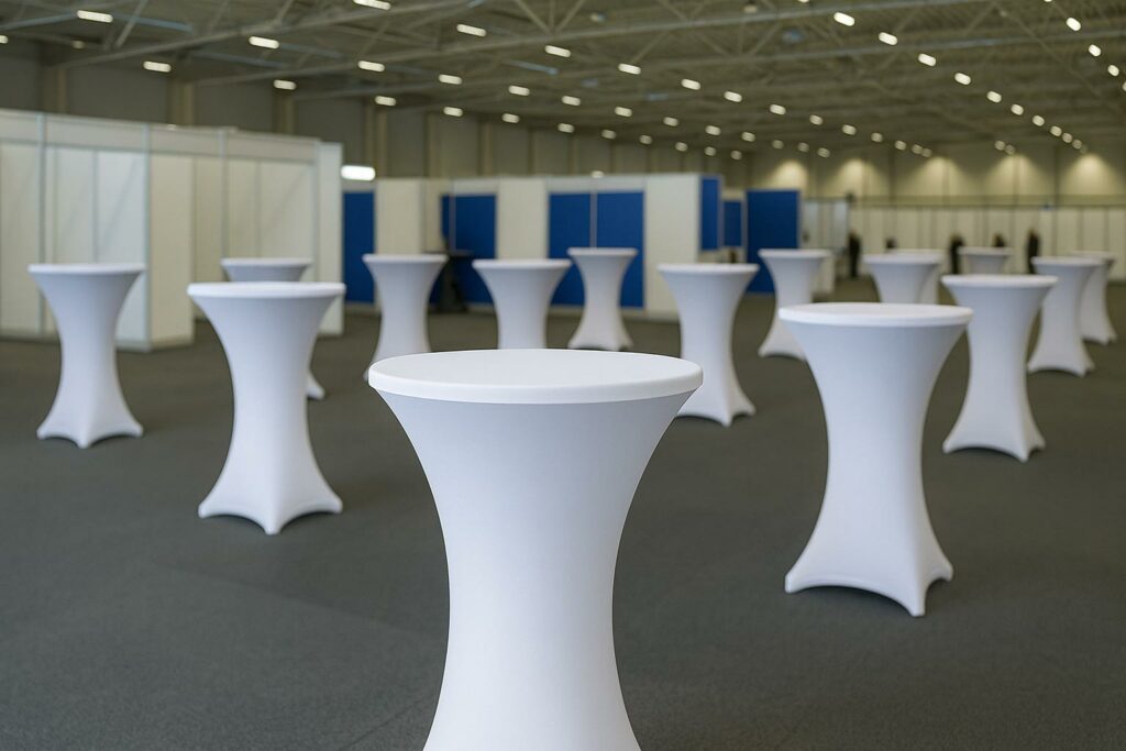 stehtischhusse für messe