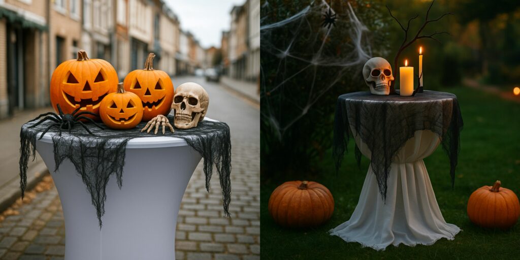 Halloween Stehtischhussen Dekorieren
