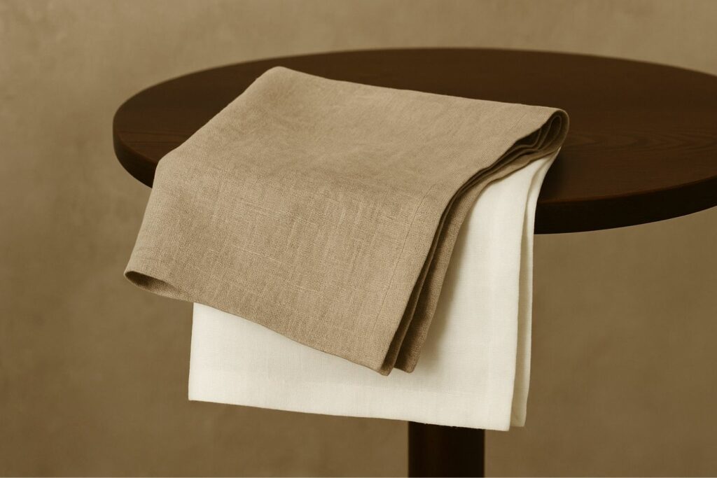 Baumwolle und Leinen in natürlichem Beige und Weiß