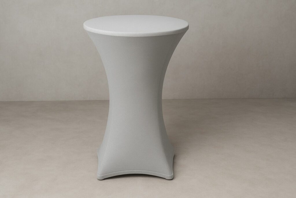 Bar Tischdecke aus Polyester und Mischgewebe in elegantem Grau – pflegeleicht und langlebig für Bars und Events