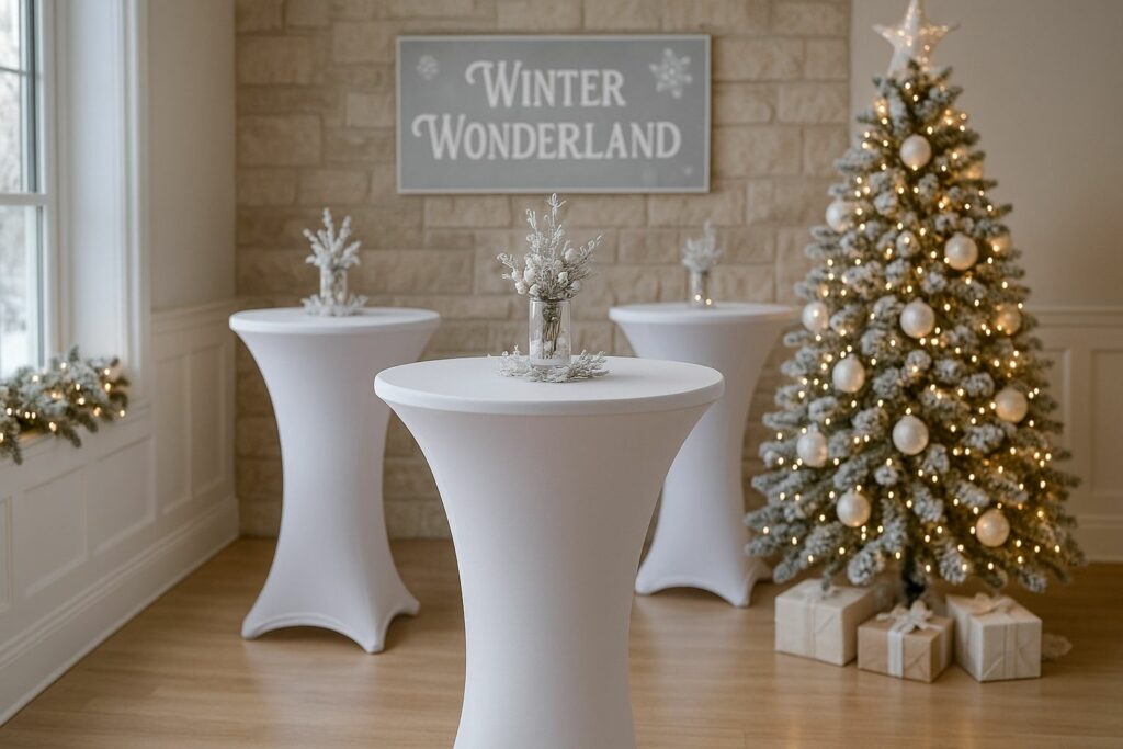 "stehtisch husse weihnachten winter dekoration"