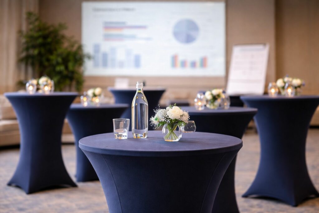 Stehtischhussen für Business-Events