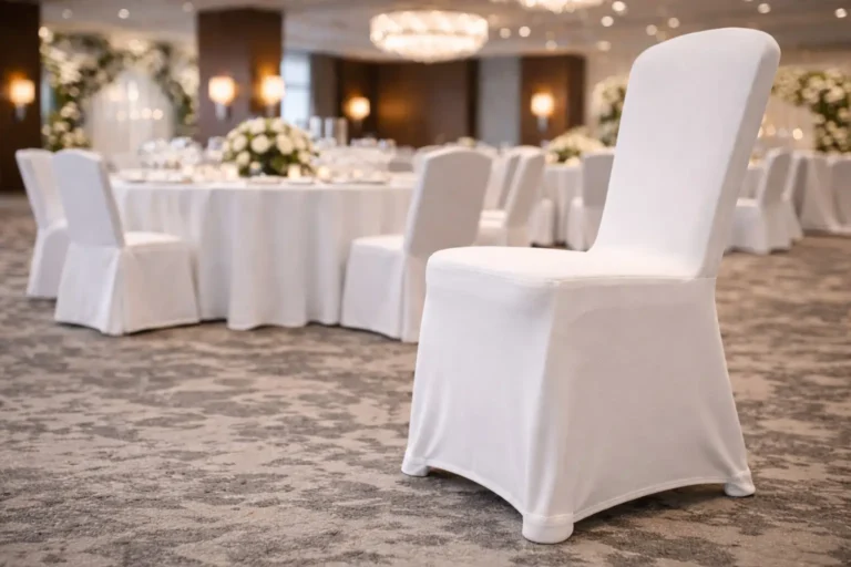Stretch-Stuhlhussen im professionellen Event- und Gastronomie-Setup