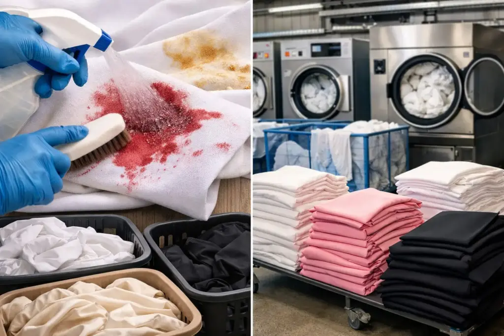 Flecken- und Sortierlogik bei der professionellen Reinigung von Stuhlhussen
