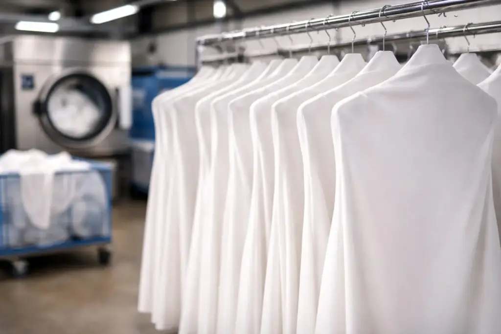 Kontrollierte Trocknung und Finish für professionell gereinigte Stuhlhussen
