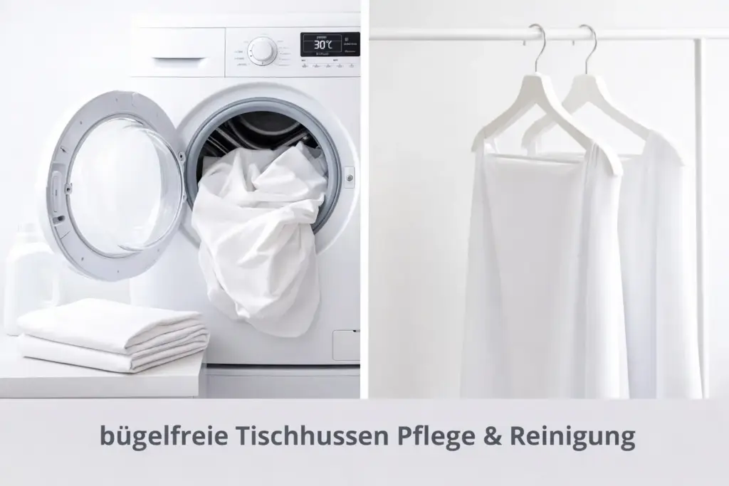 elastische Tischhussen Reinigung und Pflege Waschen und Trocknen im minimalistischen Umfeld