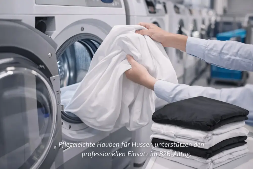 Reinigung und Pflege von Hauben für Hussen in einer professionellen Gastronomie Wäscherei