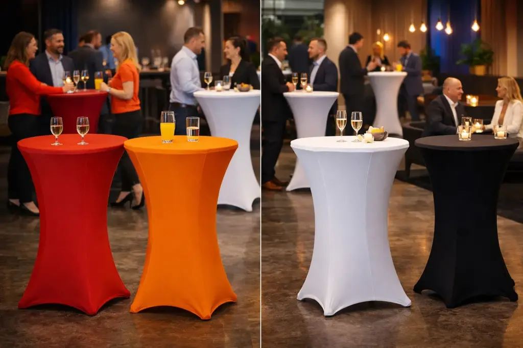 stehtischhussen farbpsychologie bei events und gastronomie.