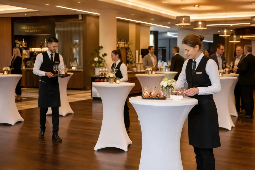 Stehtischhussen Event für Gastronomie Hotellerie und Catering