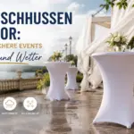 Stehtischhussen Outdoor für sichere Events bei Wind und Wetter
