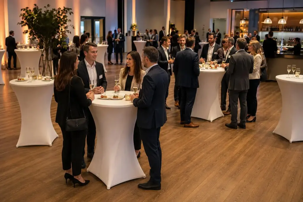 Wie viele Stehtische pro Gast bei einem professionell geplanten Empfang